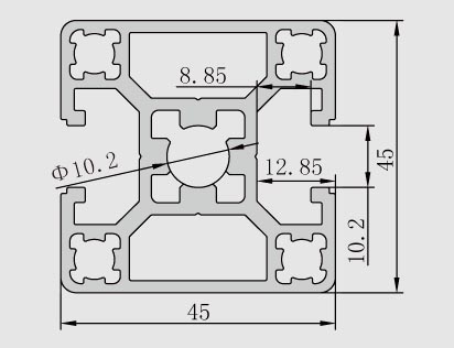 4545-2N180工業鋁型材產品參數 4545-2N180工業鋁型材產品參數