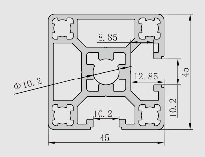 4545-2N90工業(yè)鋁型材產(chǎn)品參數(shù) 4545-2N90工業(yè)鋁型材產(chǎn)品參數(shù)