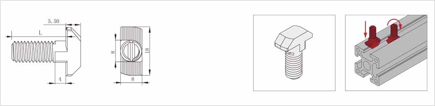 鋁型材T型螺栓連接件使用方式 鋁型材T型螺栓連接件使用方式