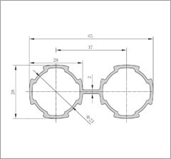 D28-C鋁合金精益管型材二維圖 D28-C鋁合金精益管型材二維圖