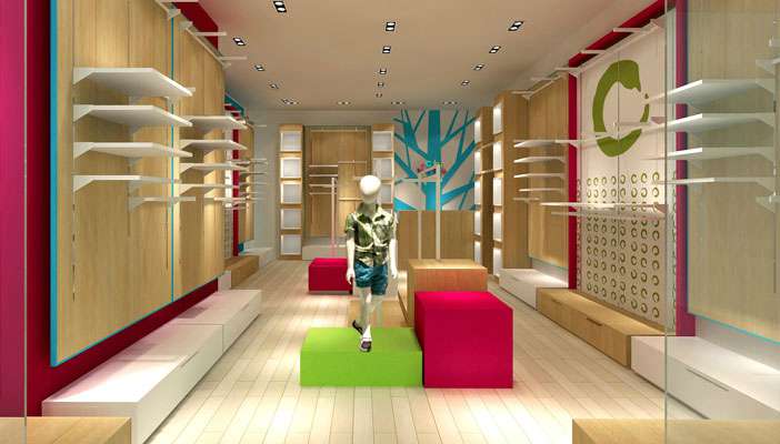 鄭州兒童服裝形象專賣店裝修設(shè)計案例