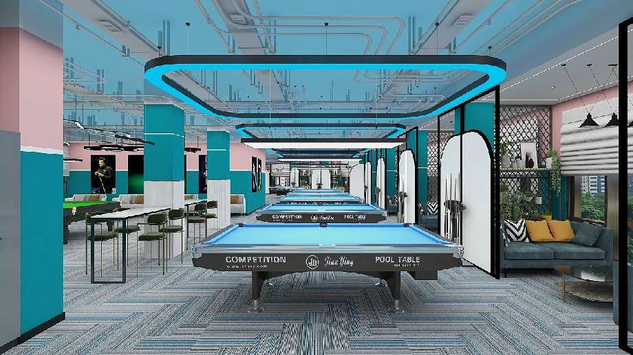 鄭州臺(tái)球俱樂(lè)部裝修設(shè)計(jì)效果圖