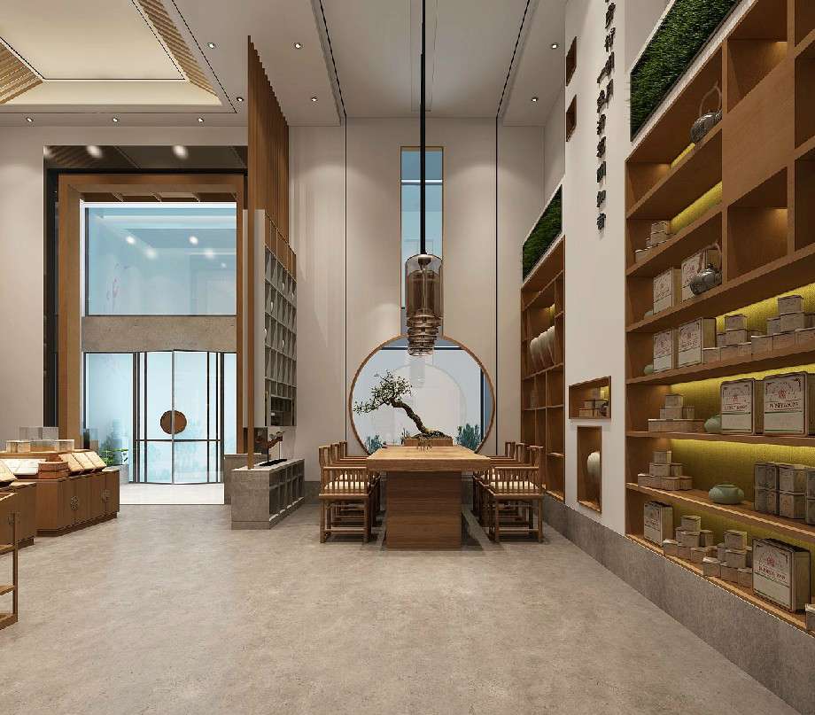 中式風格茶葉店裝修設(shè)計效果圖