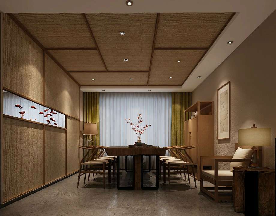 中式風格茶葉店裝修設(shè)計效果圖