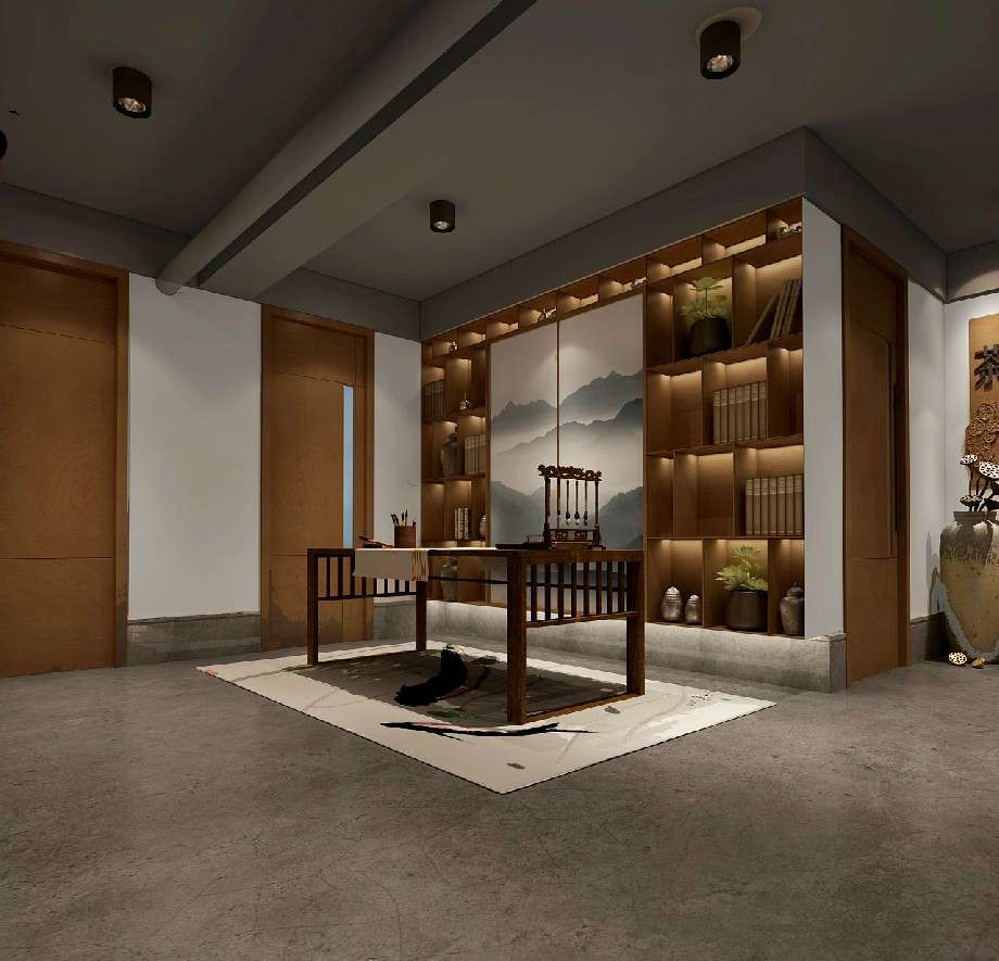 中式風格茶葉店裝修設(shè)計效果圖