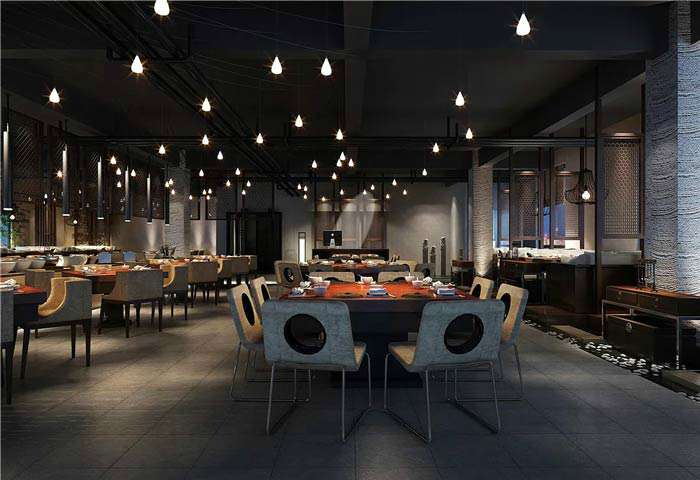 肥牛火鍋店裝修設(shè)計效果圖