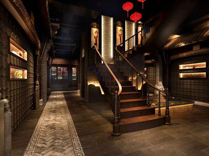 復(fù)古風(fēng)格火鍋店裝修效果圖