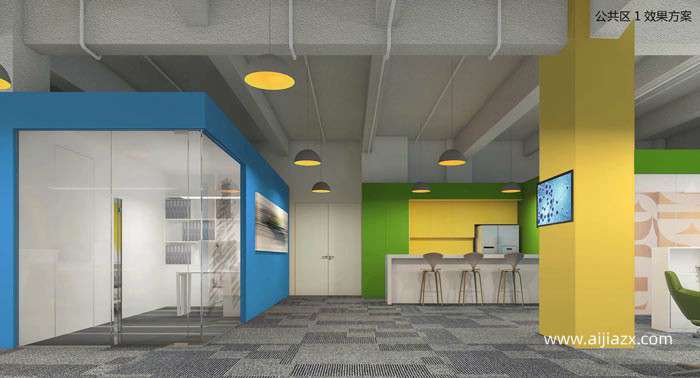 800平米機(jī)器人公司辦公室裝修設(shè)計效果圖