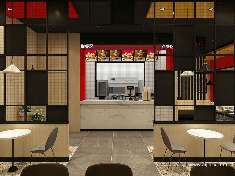 現代時尚漢堡店裝修效果圖