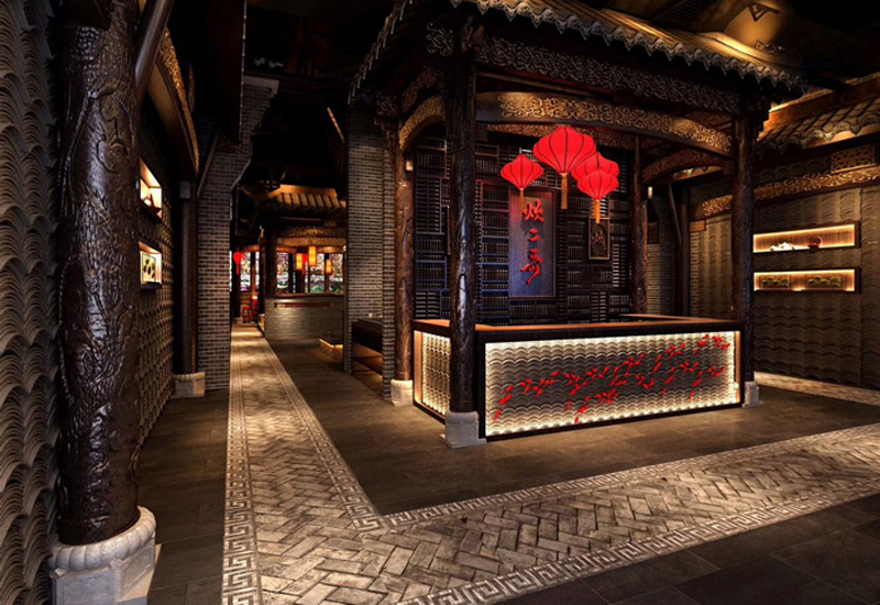 復(fù)古風格火鍋店裝修效果圖