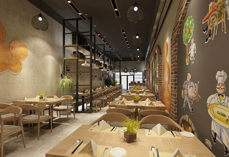 95平米面館裝修設(shè)計效果圖