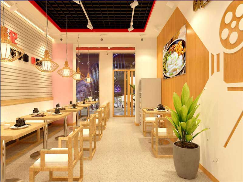 60m2米線店裝修設(shè)計效果圖