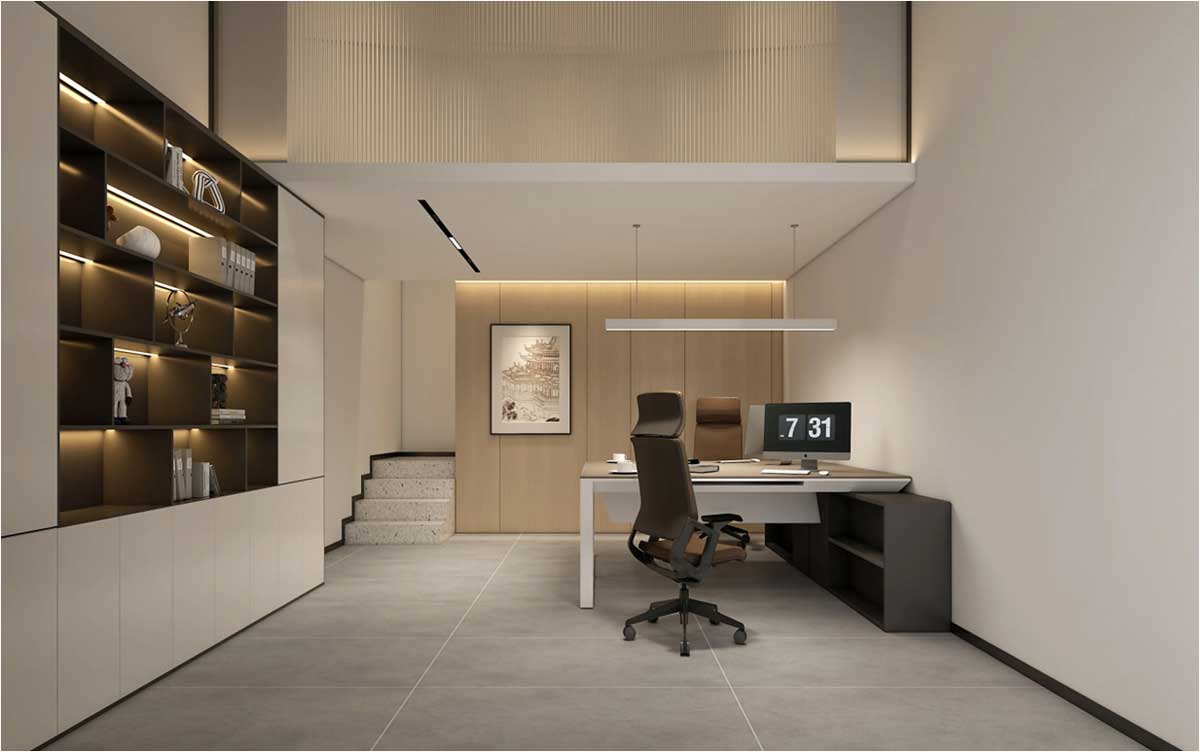 鄭州總經(jīng)理辦公室裝修設計效果圖