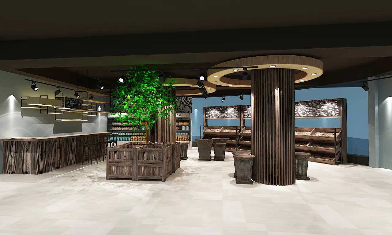 280平米鄭州生鮮超市裝修設(shè)計效果圖