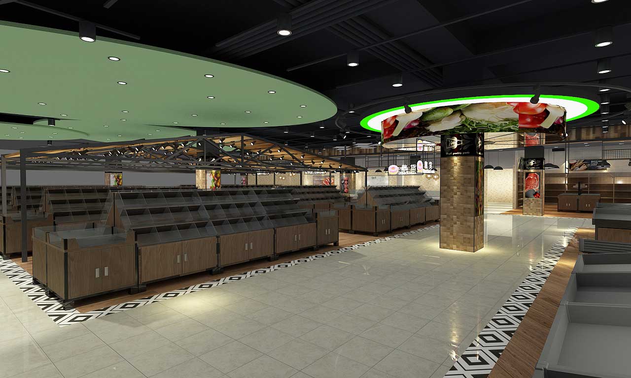 320平米生鮮超市裝修設(shè)計效果圖