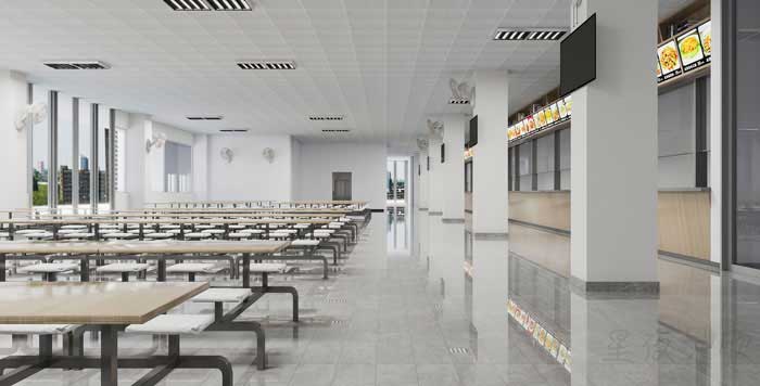 400m2鄭州學(xué)校食堂設(shè)計效果圖