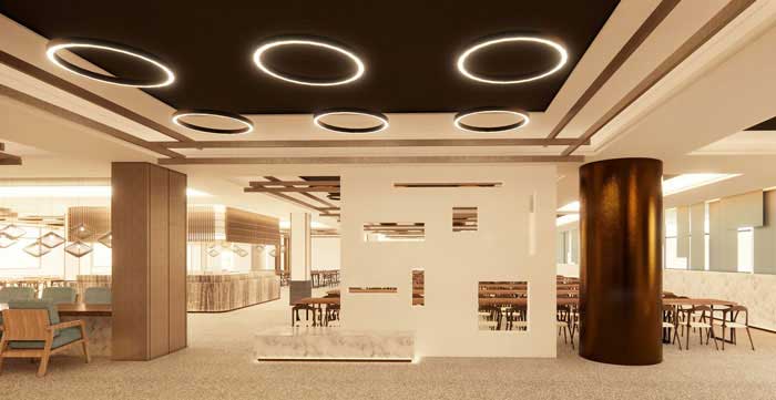 600平米鄭州企業(yè)食堂設(shè)計效果圖