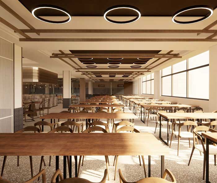 600平米鄭州企業(yè)食堂設(shè)計效果圖