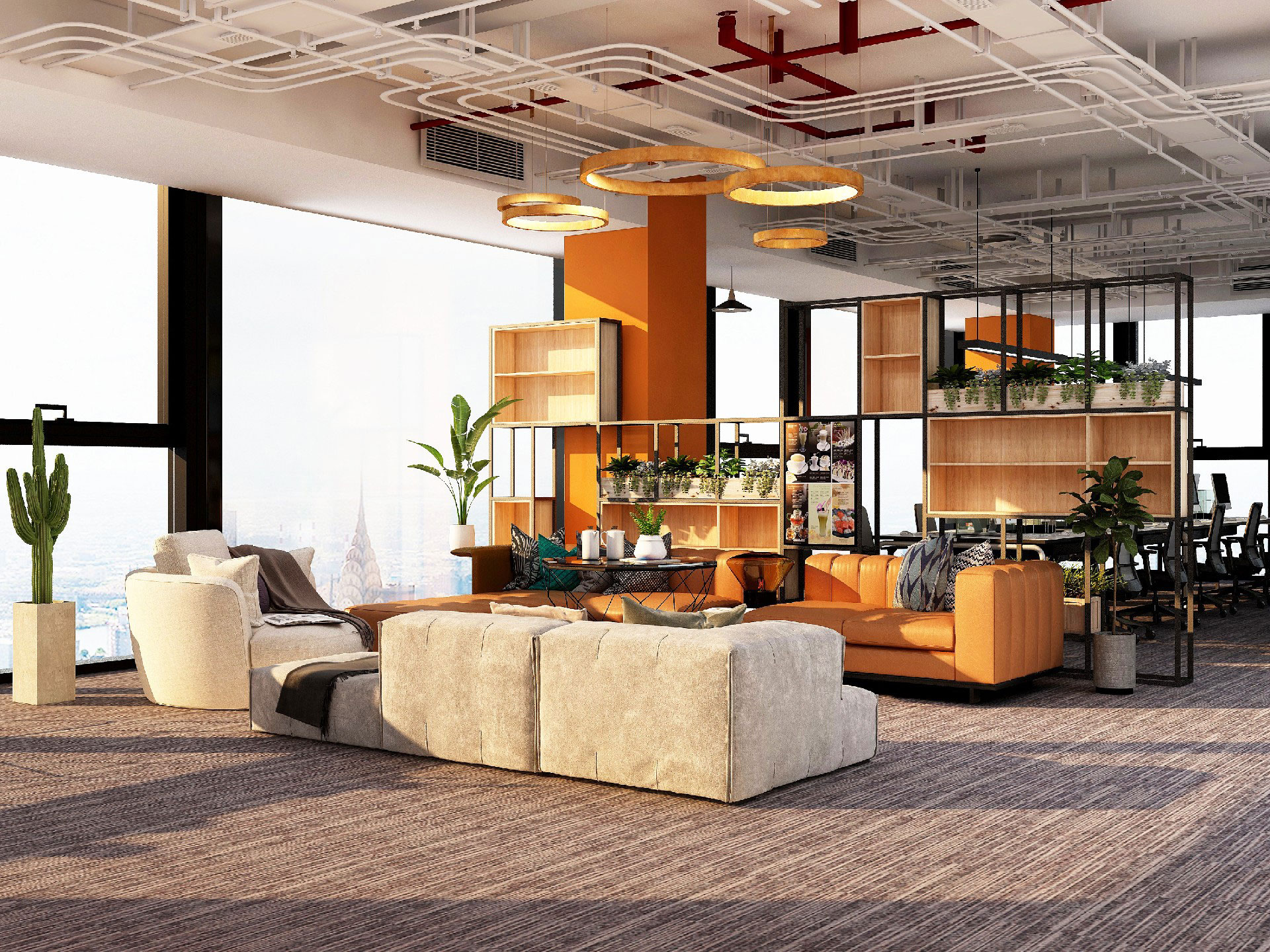 750平鄭州龍子湖辦公室軟裝設(shè)計效果圖