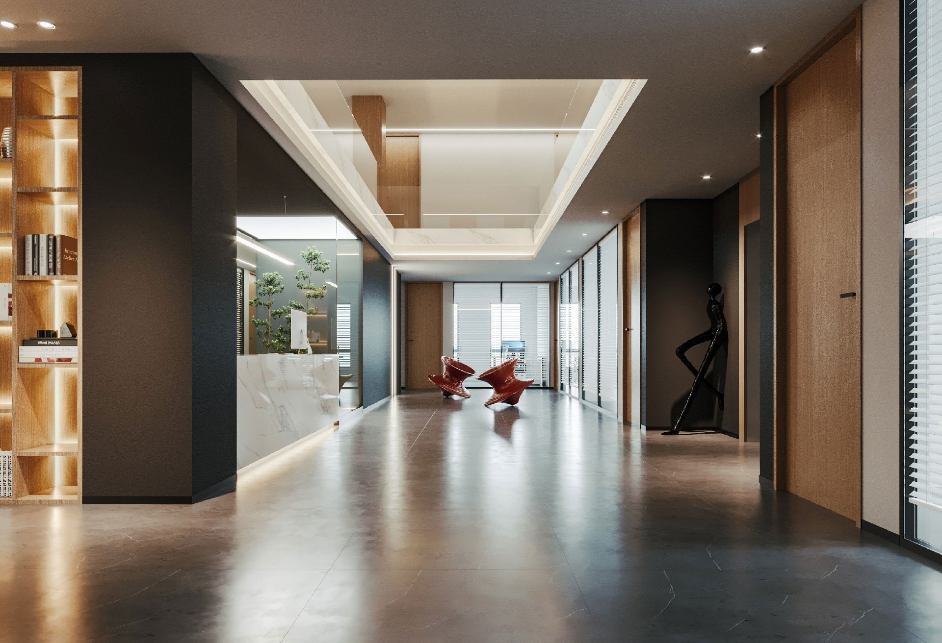 1300平米集團(tuán)公司辦公室裝修設(shè)計(jì)效果圖