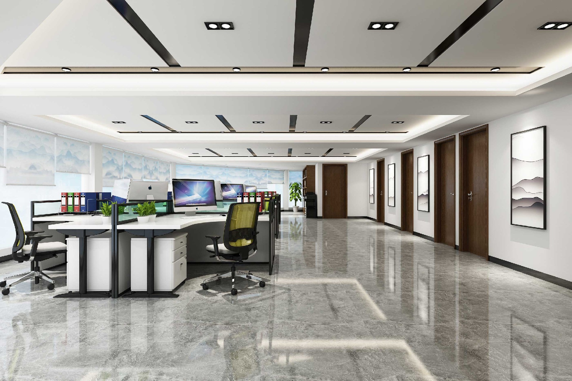 300平米咨詢(xún)公司辦公室裝修效果圖