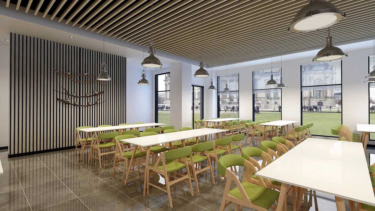 鄭州產(chǎn)業(yè)園員工食堂裝修設計效果圖