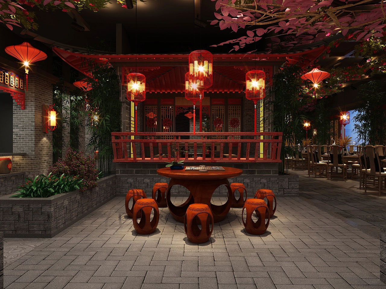 洛陽火鍋店設(shè)計-中式火鍋店裝修設(shè)計效果圖