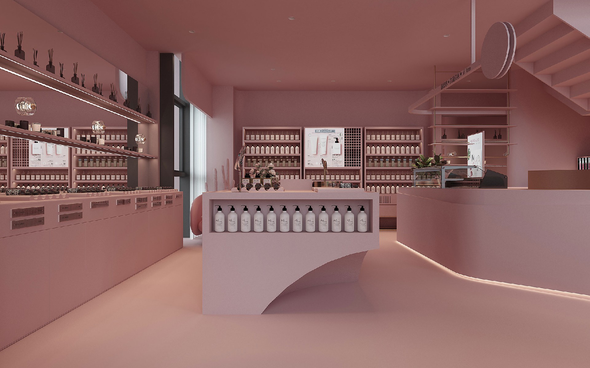 鄭州美妝店設(shè)計-美妝店鋪裝修設(shè)計效果圖