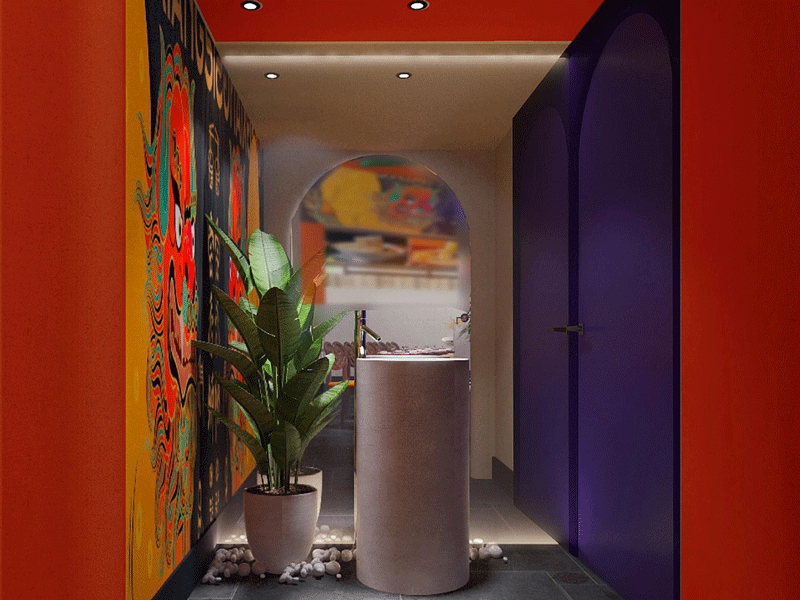 160平米國潮風(fēng)螺螄粉店鋪裝修設(shè)計(jì)