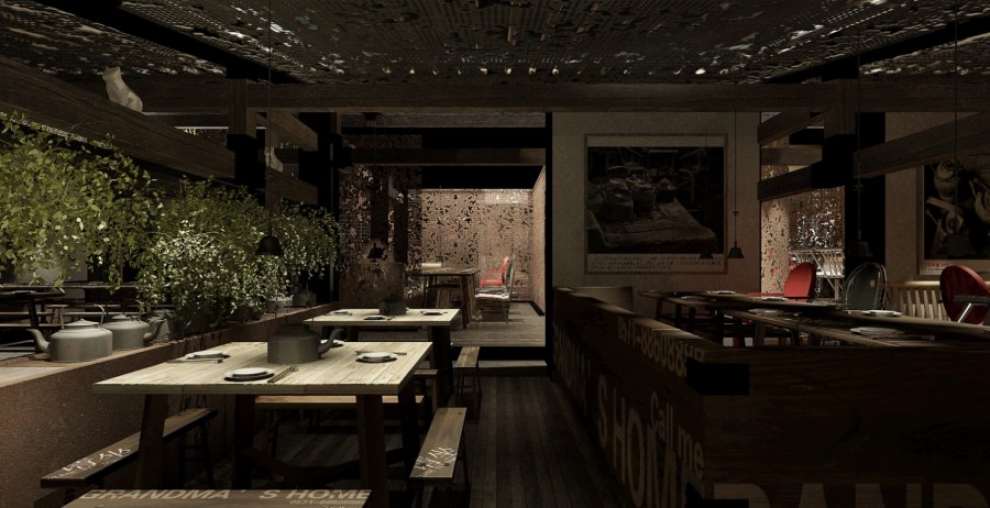 600平方烤肉店面裝修設(shè)計效果圖