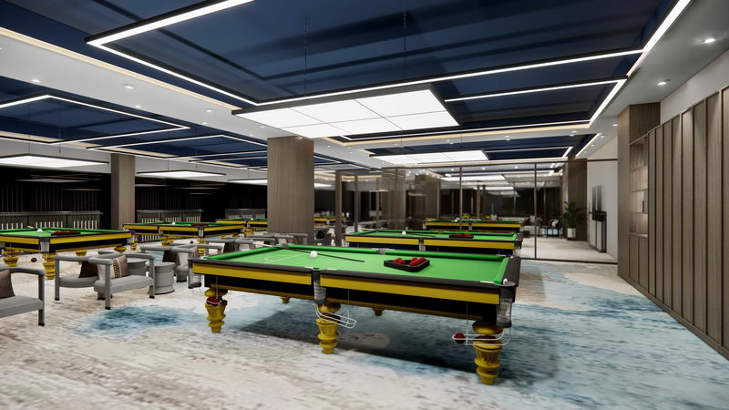 1000平米鄭州臺(tái)球會(huì)所裝修設(shè)計(jì)效果圖