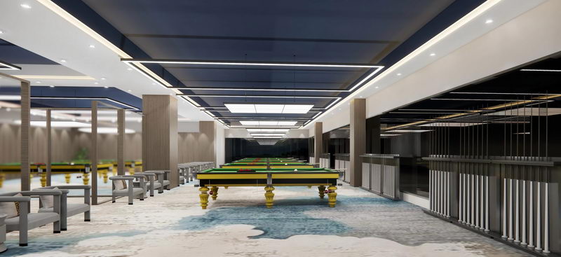1000平米鄭州臺(tái)球會(huì)所裝修設(shè)計(jì)效果圖