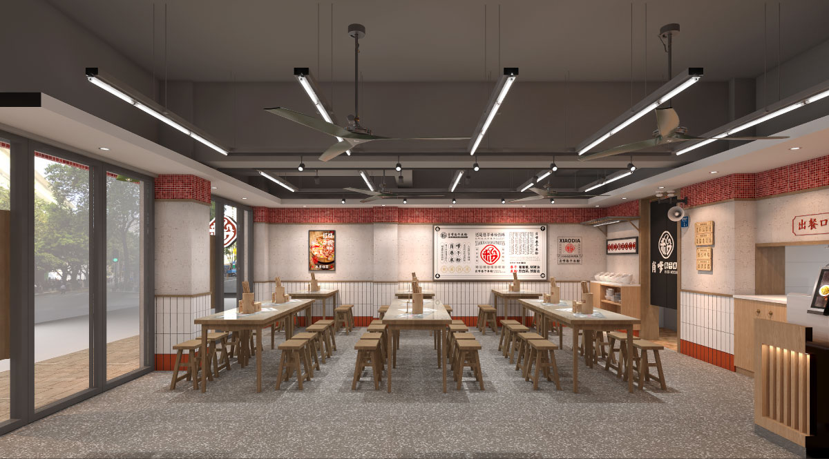 110平米米粉店鋪裝修設(shè)計效果圖