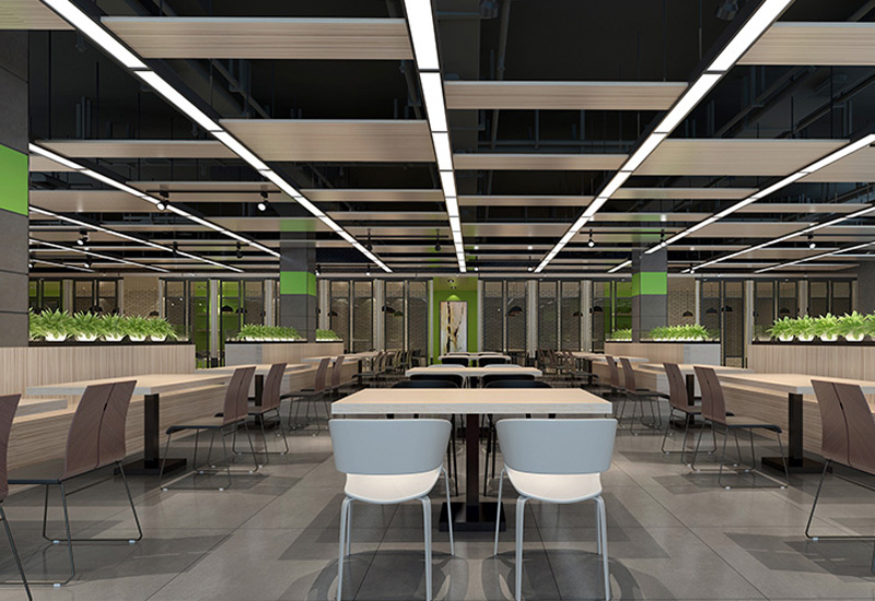 1000平方產業(yè)園員工食堂裝修設計效果圖