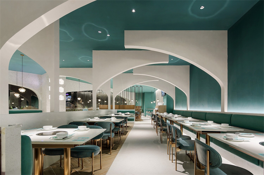 300平米椰子雞火鍋店設(shè)計效果圖