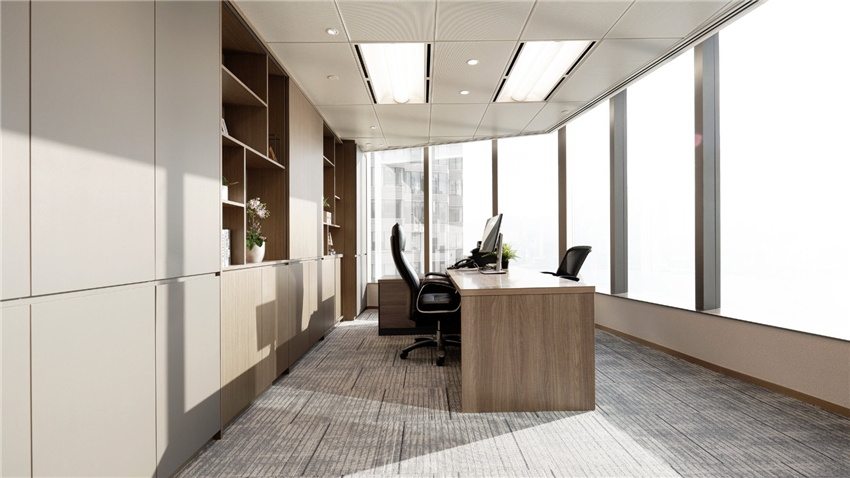 300平極簡主義辦公空間設(shè)計效果圖