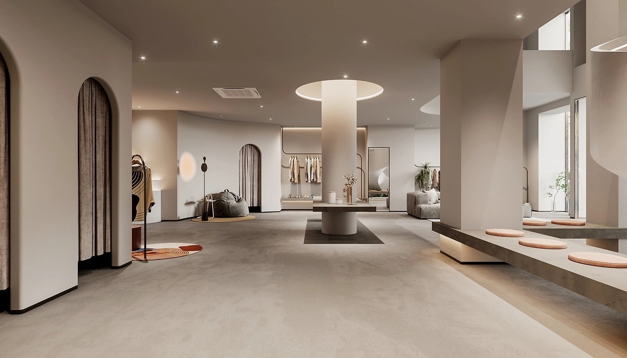 400平米侘寂風(fēng)服裝店裝修設(shè)計效果圖