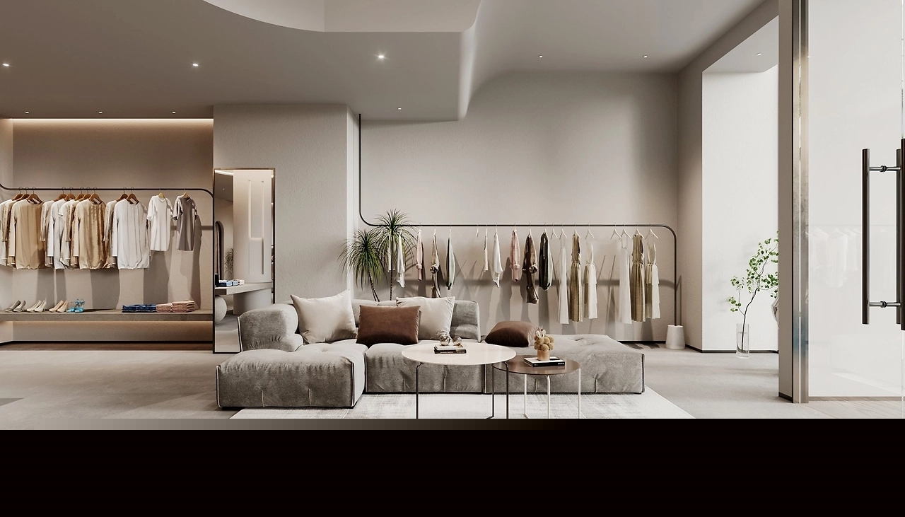 400平米侘寂風(fēng)服裝店裝修設(shè)計效果圖