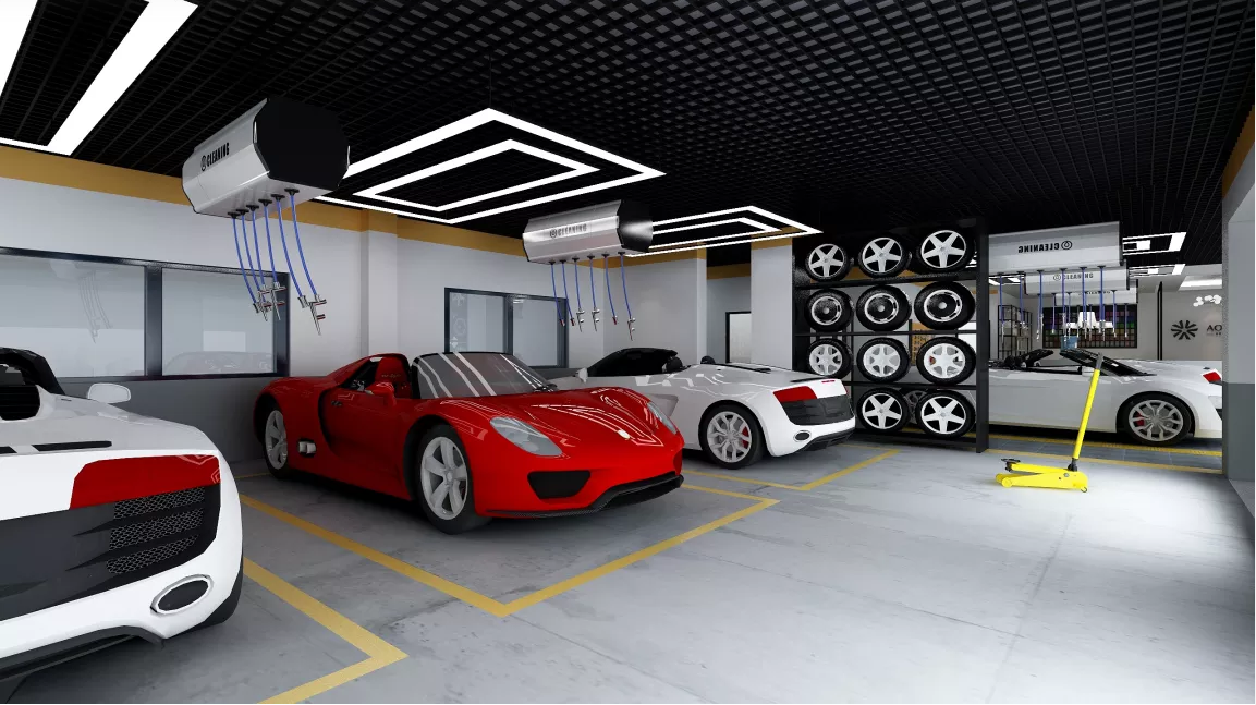 580平米洗車行裝修設(shè)計效果圖