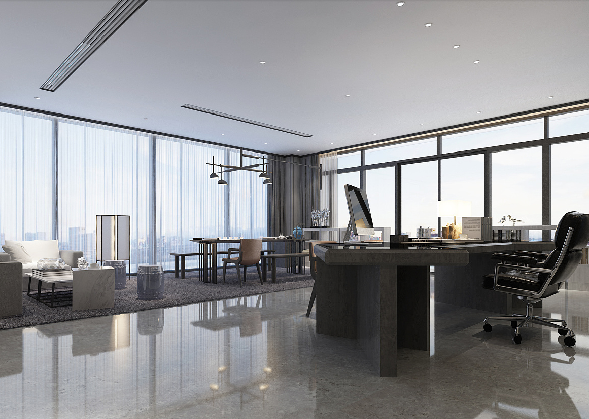 160平米極簡禪意辦公室設(shè)計效果圖賞析