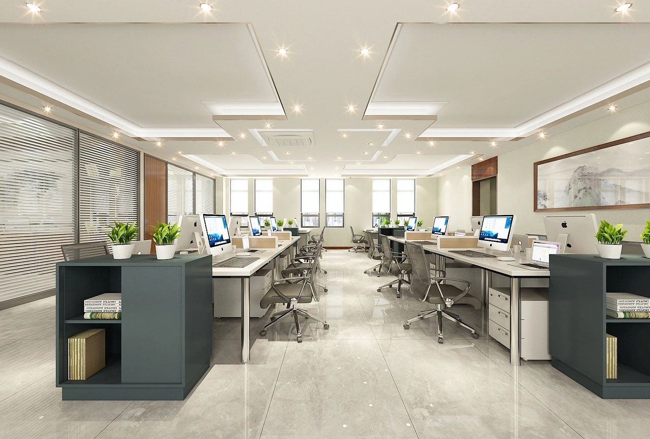 185平米簡(jiǎn)約時(shí)尚辦公室裝修設(shè)計(jì)效果圖