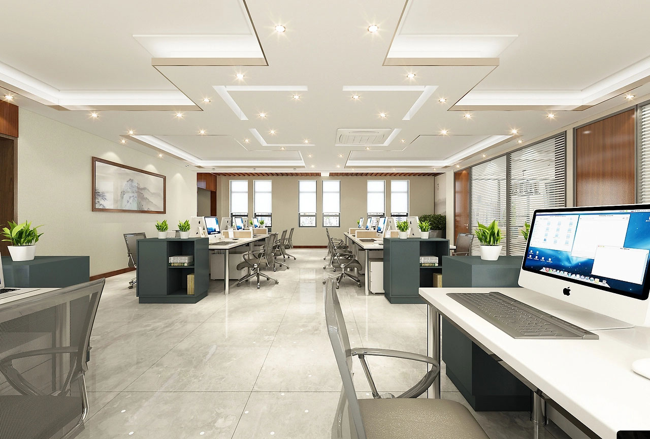 185平米簡(jiǎn)約時(shí)尚辦公室裝修設(shè)計(jì)效果圖