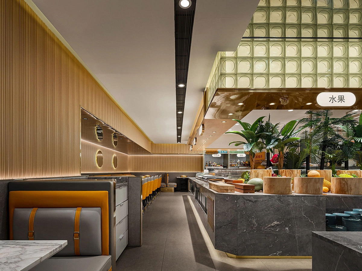 381平米鄭州自助餐廳設(shè)計裝修效果圖