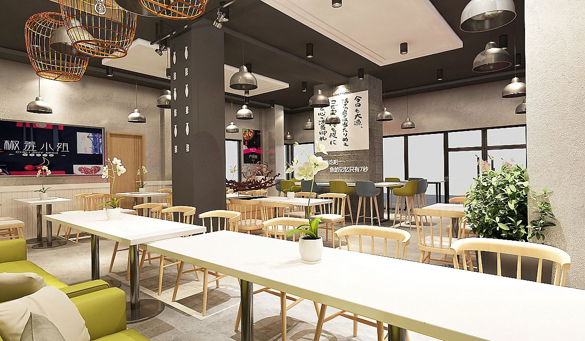 235平米酸菜魚餐飲店面設(shè)計效果圖