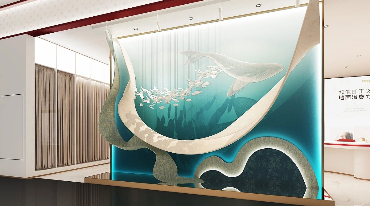 164平米鄭州墻布專賣店裝修設(shè)計效果圖