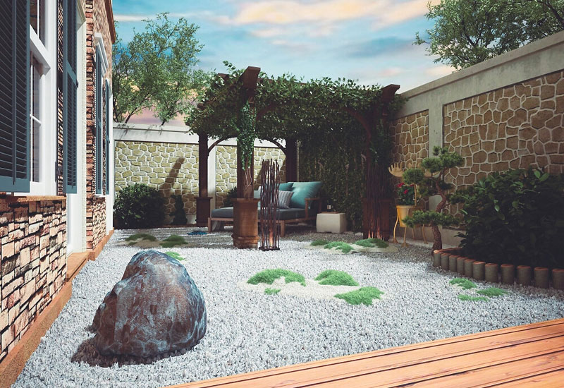 鄭州別墅庭院設(shè)計(jì)效果圖