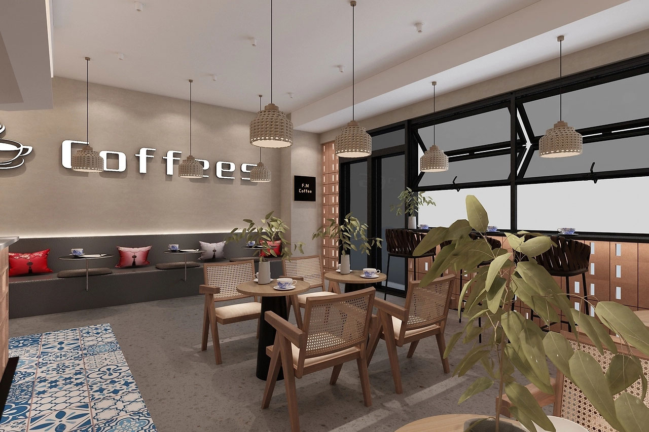 159平米鄭州咖啡店裝修設(shè)計(jì)效果圖