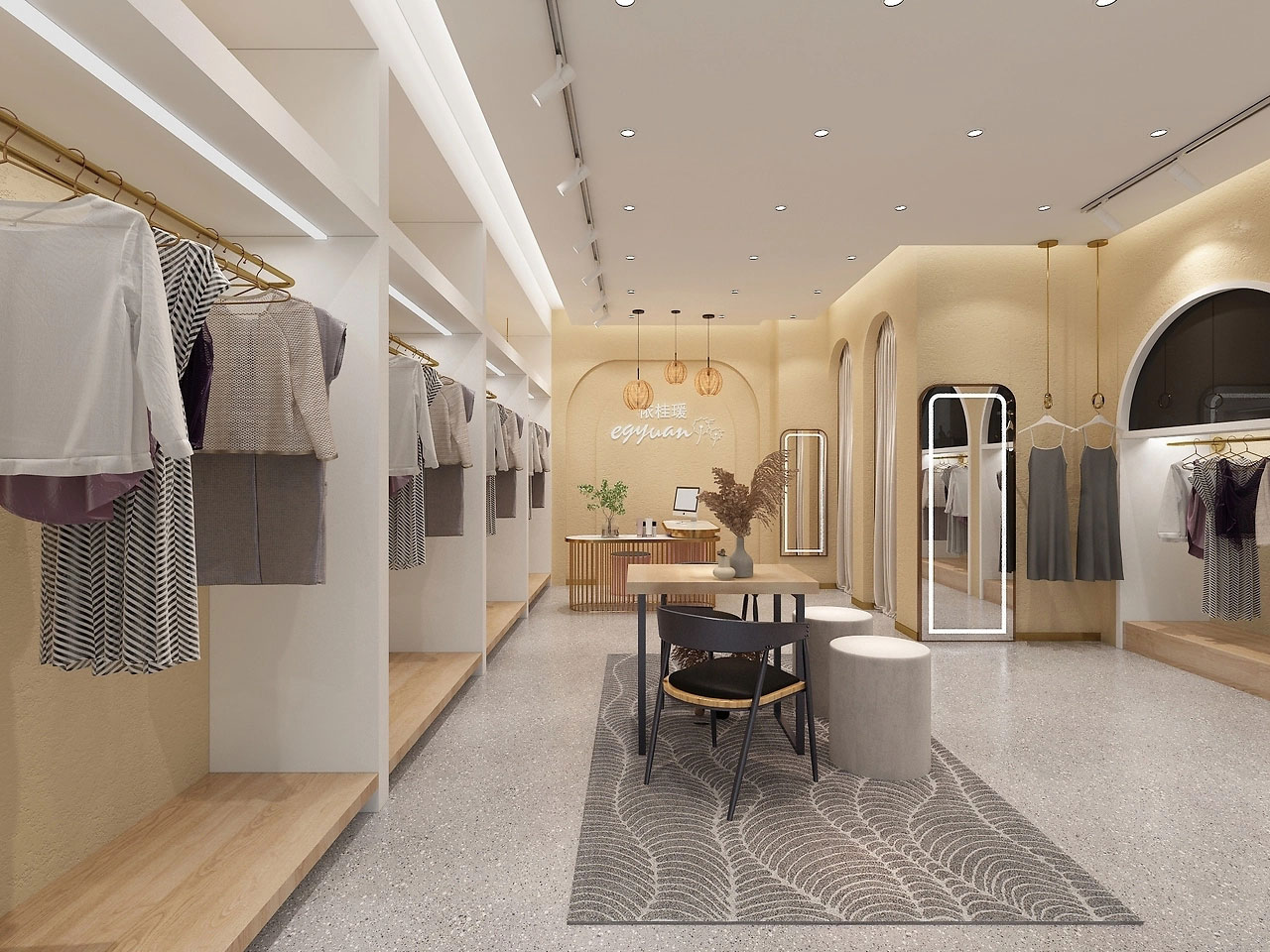 150平米現(xiàn)代服裝店裝修設計效果圖