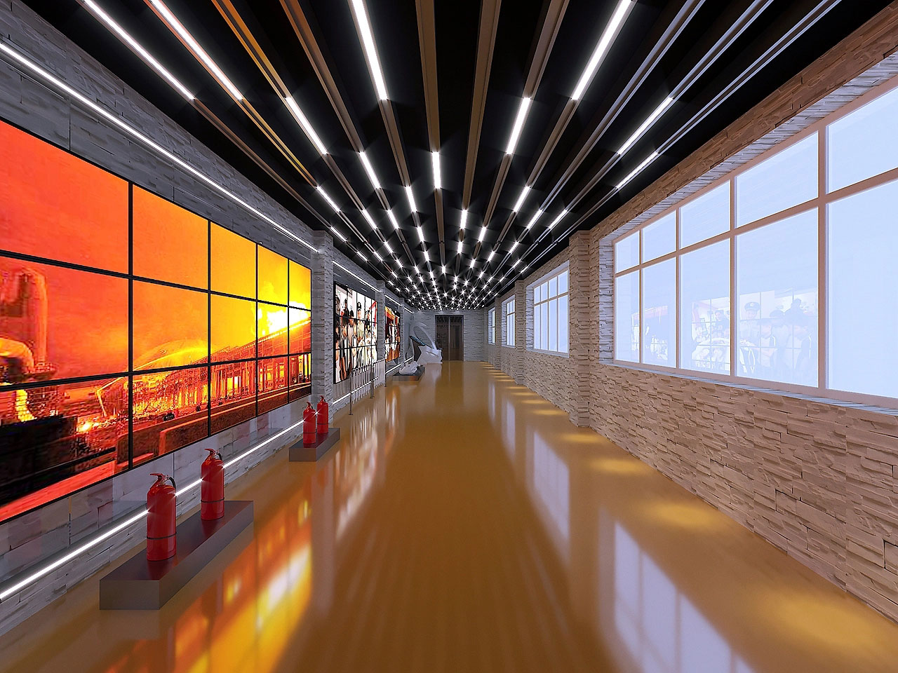 384平米消防科普展廳裝修設(shè)計(jì)效果圖