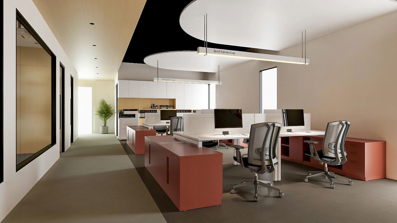 254平米鄭州辦公室設(shè)計施工效果圖